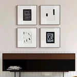 Black and White Modern Abstract Wall Art 12×12 in