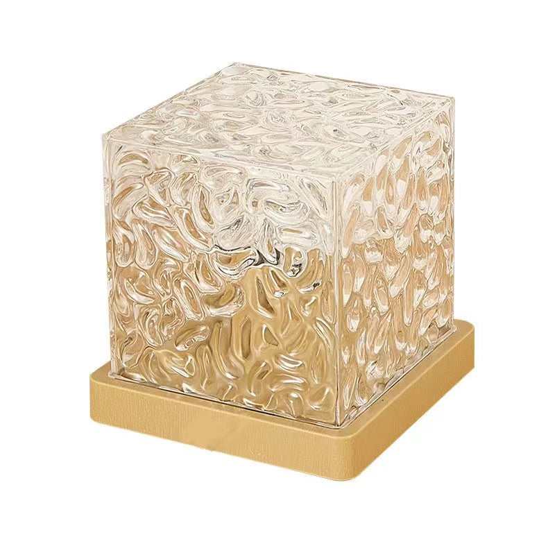 Veilleuse d'ambiance romantique avec ondulation d'eau en forme de couronne/cube 