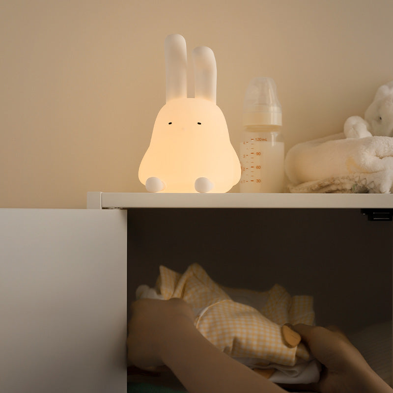 Veilleuse LED mignonne en forme de lapin à oreilles pliées 