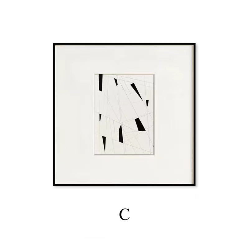 Schwarz-weiße moderne abstrakte Wandkunst 12×12 Zoll 