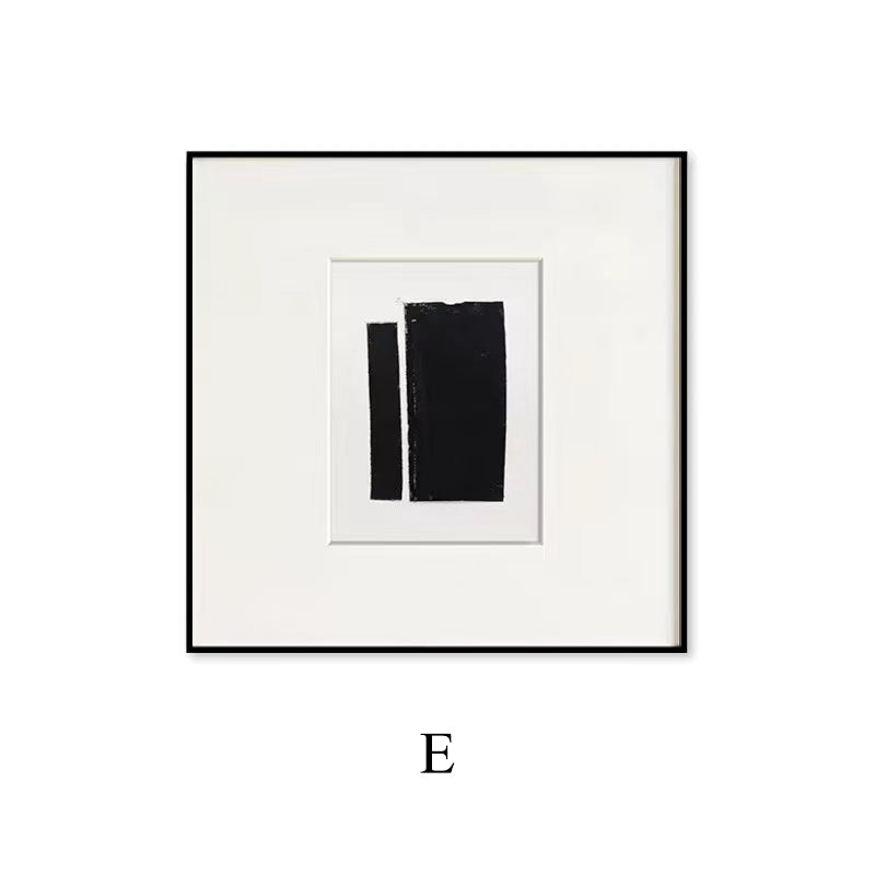 Schwarz-weiße moderne abstrakte Wandkunst 12×12 Zoll 
